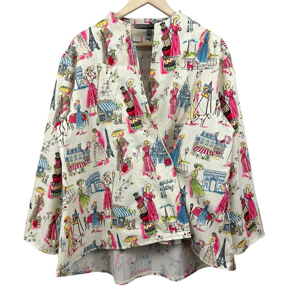 A Domani Bella “Springtime In Paris” Fabric Cotton Jacket Blazer Size Medium